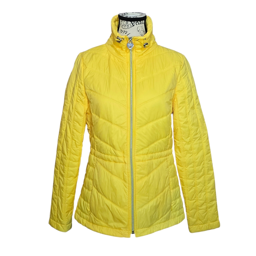 Guess Bright Yellow Lightweight Puffer Jacket Small Outdoors